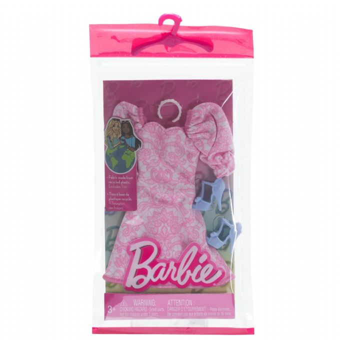 Barbie Dukket�j Pink Puff Sleeve Dress version 2