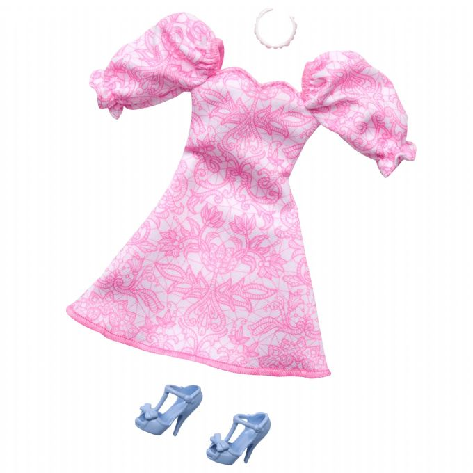 Barbie Dukket�j Pink Puff Sleeve Dress version 1