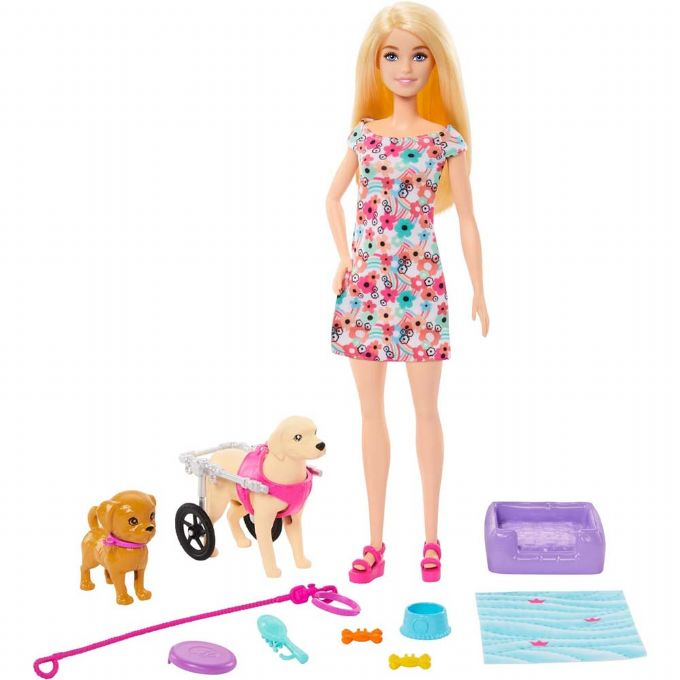 Barbie kjledyrdukke med hunder version 1