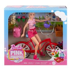 Barbie-Set mit Fahrrad, Kleidu box