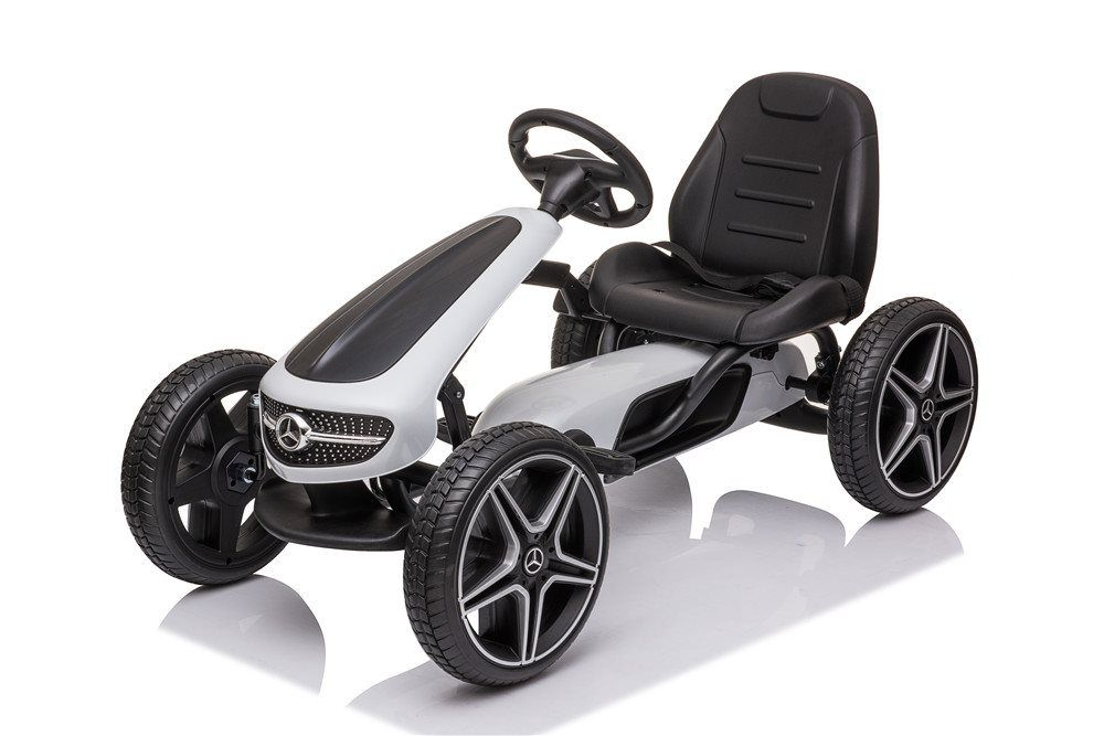 Mercedes Benz -kartingauto kumipyörillä, valkoinen Lastenkartingauto 001951