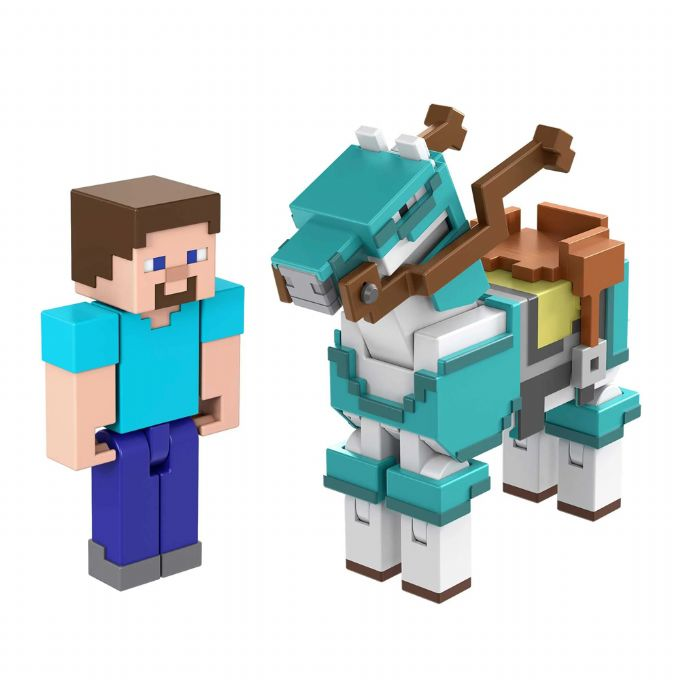 Se Minecraft Figurer - Steve Og Hest Med Armor hos Eurotoys
