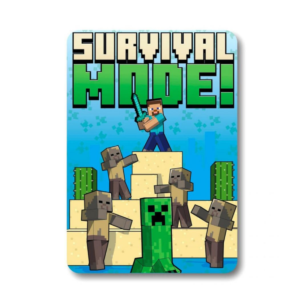 Minecraft Survival Fleece Tæppe 140x100c
