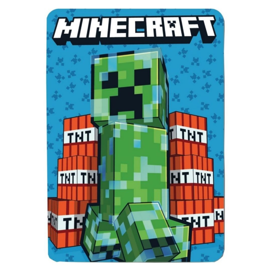 Minecraft Fleece Tæppe 140x100cm