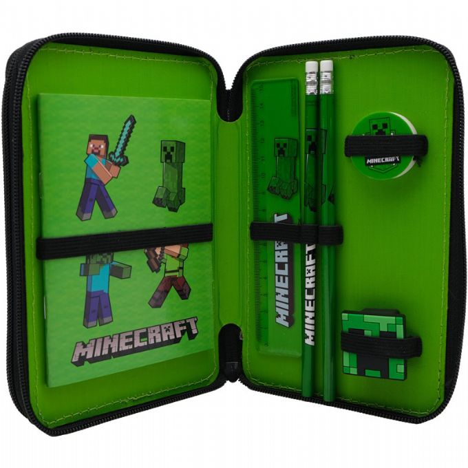 Minecraft double pencil case with contents version 3