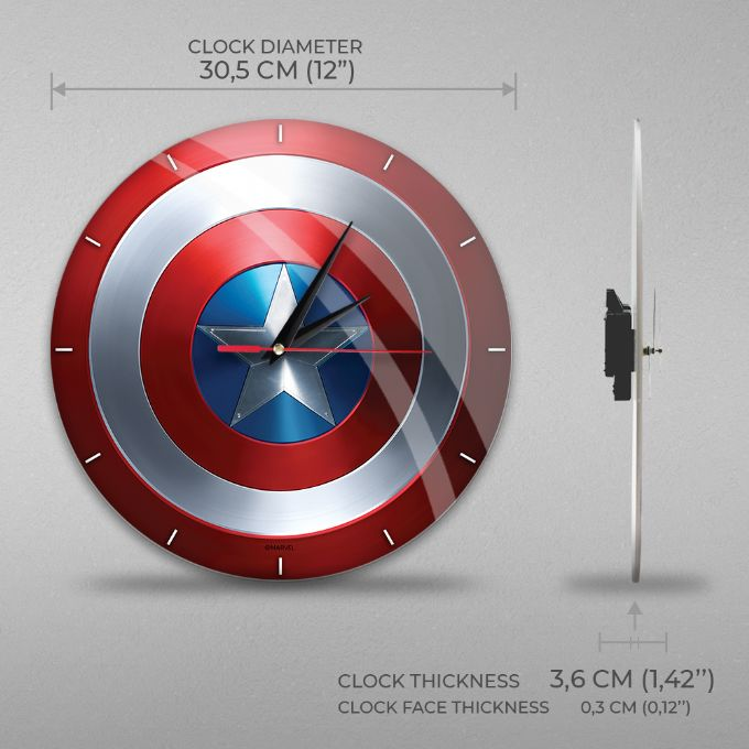 Captain America Shield analoginen seinkello version 2