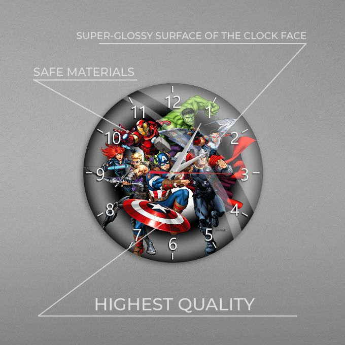 Marvel Avengers Black Analog Wall Clock version 3