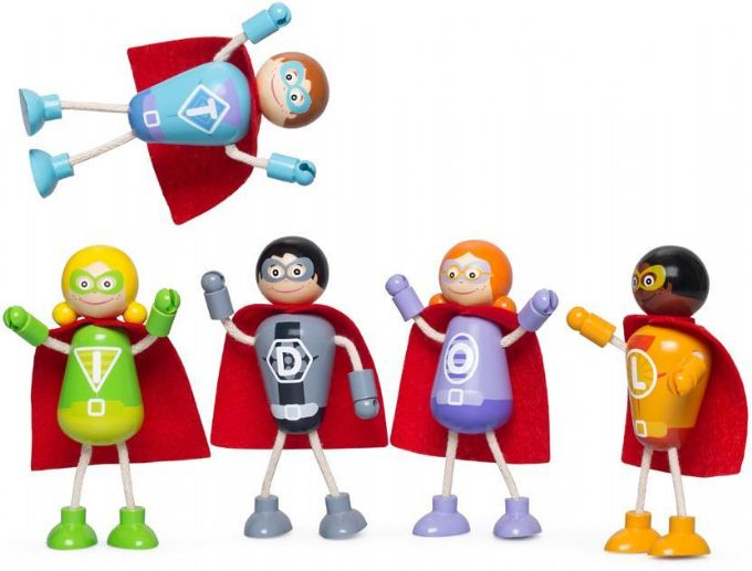 Super helte st med 5 dukker version 1