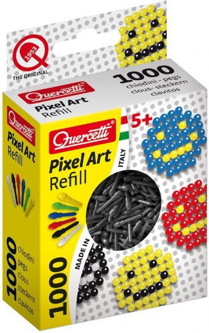 Pikselinuppi 1000 musta täyttöpakkaus (Quercetti 2478)