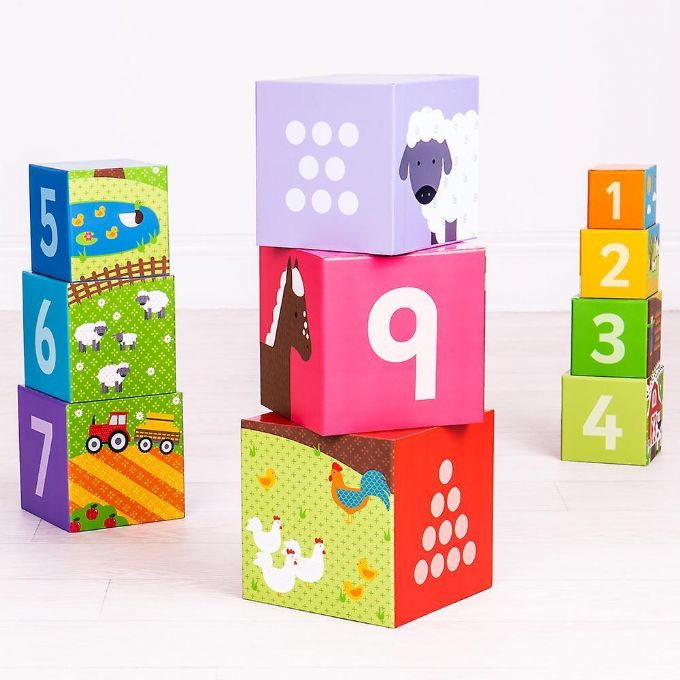Stacking blocks with numbers and animals version 3