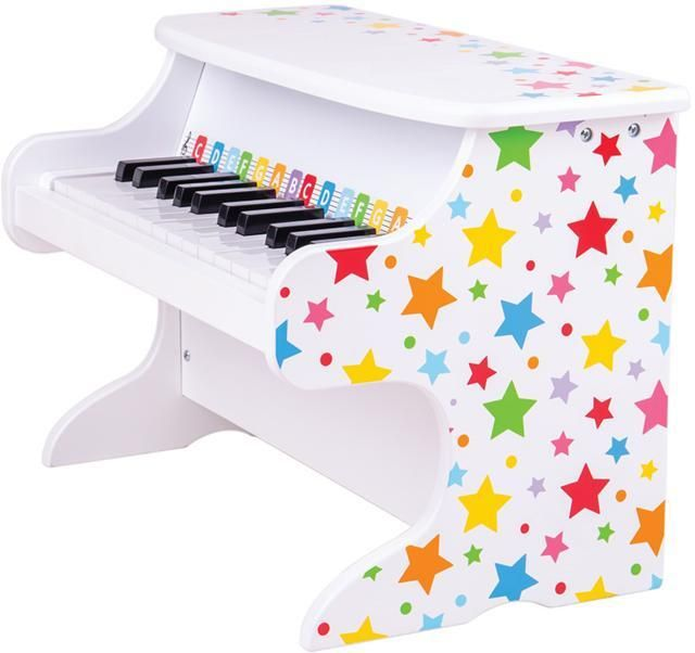 Hvidt klaver med stjerner version 1