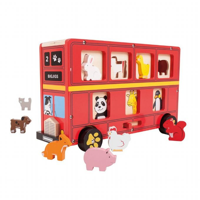Roter Sortierbus mit Tieren version 1