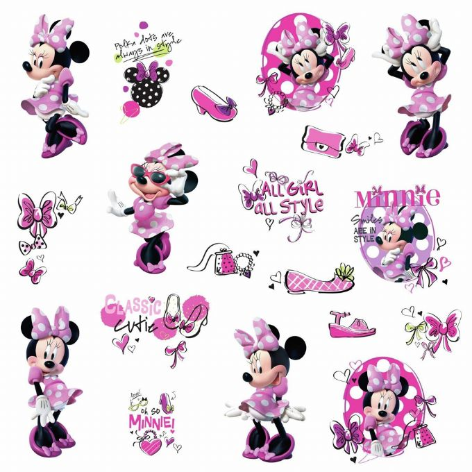 Minnie Mouse fashionista veggklistremerker version 1