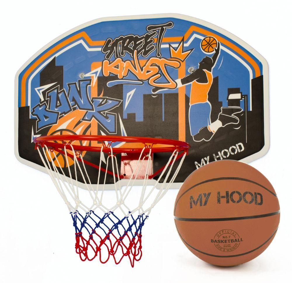 Street Basketkurv på plade - Med Street basketbold i str. 7 - HURTIG LEVERING