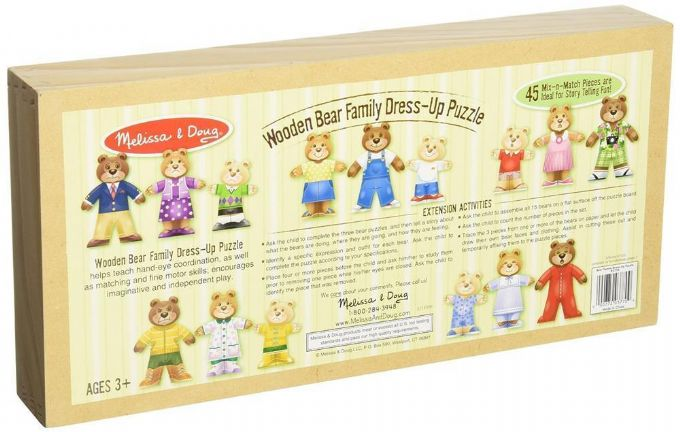 Wooden Bear Family Dress-Up Puzzle version 3