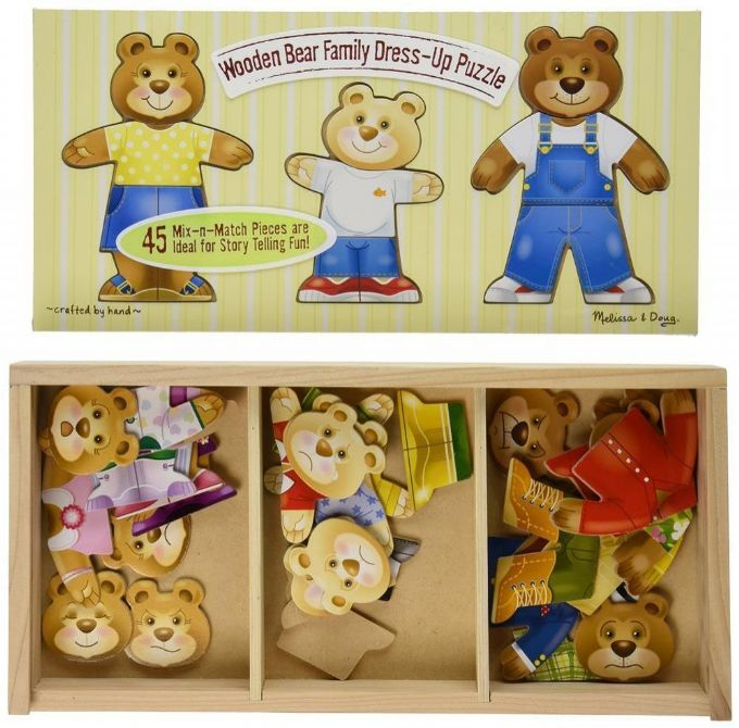 Wooden Bear Family Dress-Up Puzzle version 1