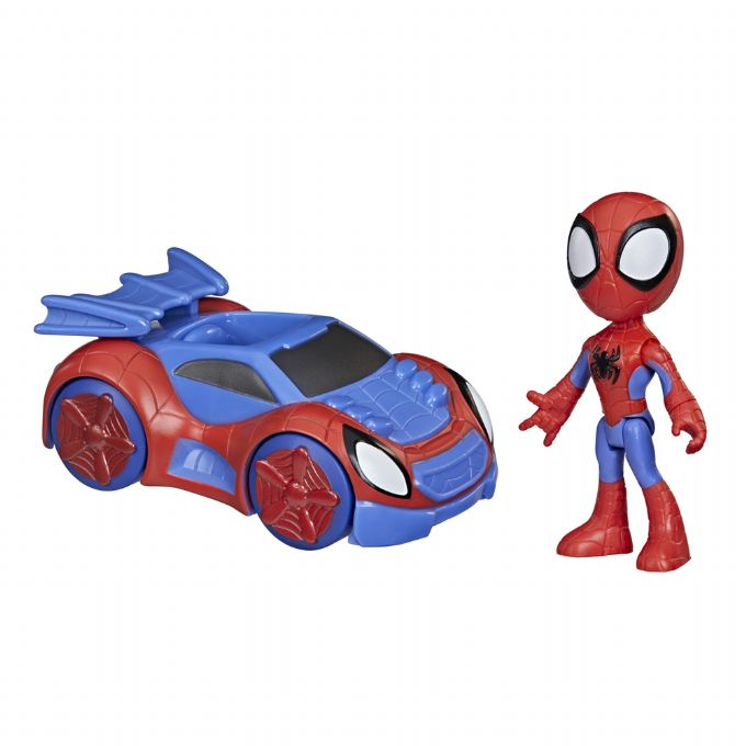 Hämähäkkihahmo auton kanssa (Spiderman)