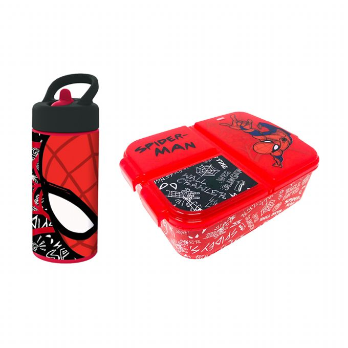 Spiderman lounaslaatikko ja vesipullo version 1