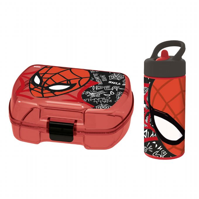 Spiderman lounaslaatikko ja vesipullosetti version 1