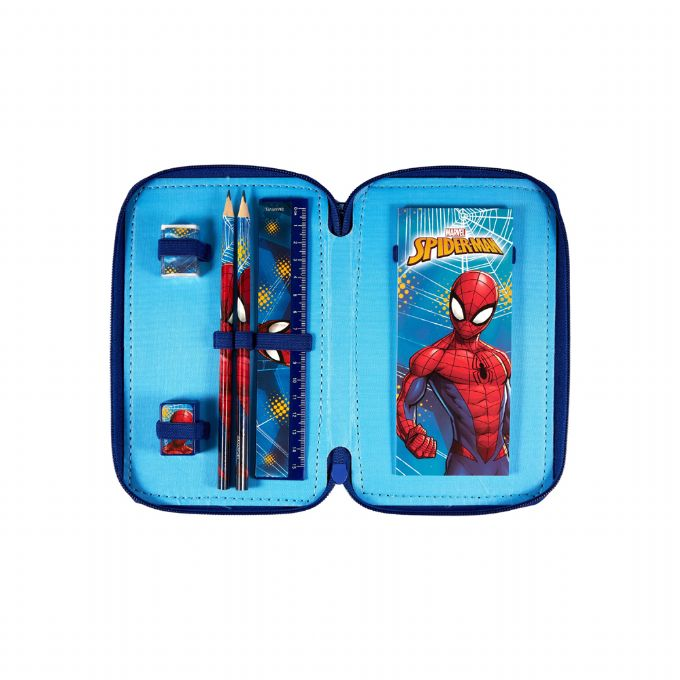Spiderman dobbelt pennal med innhold version 3