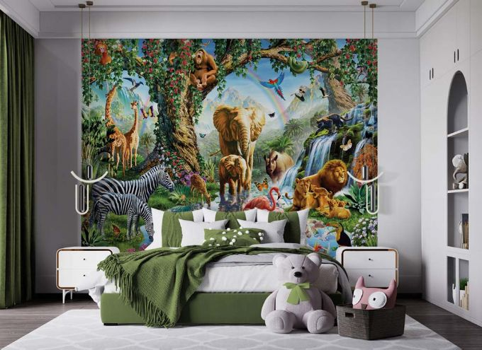 Jungle Waterfall Wallpaper 243x305 cm version 1