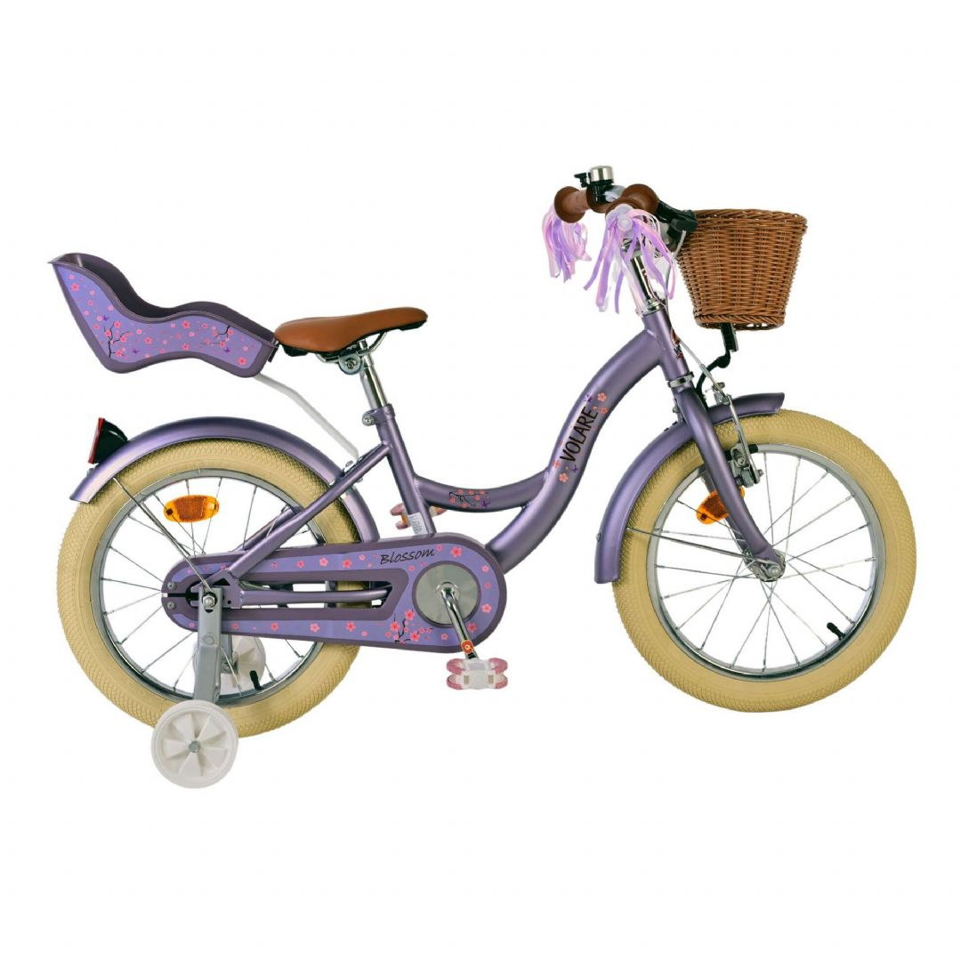 Volare - Børnecykel Med Støttehjul - 16" - Blossom - Lilla