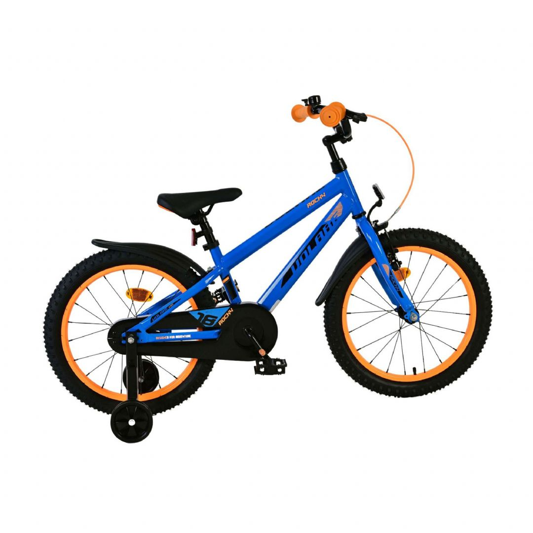 Volare - Børnecykel Med Støttehjul - 18" - Rocky - Blå