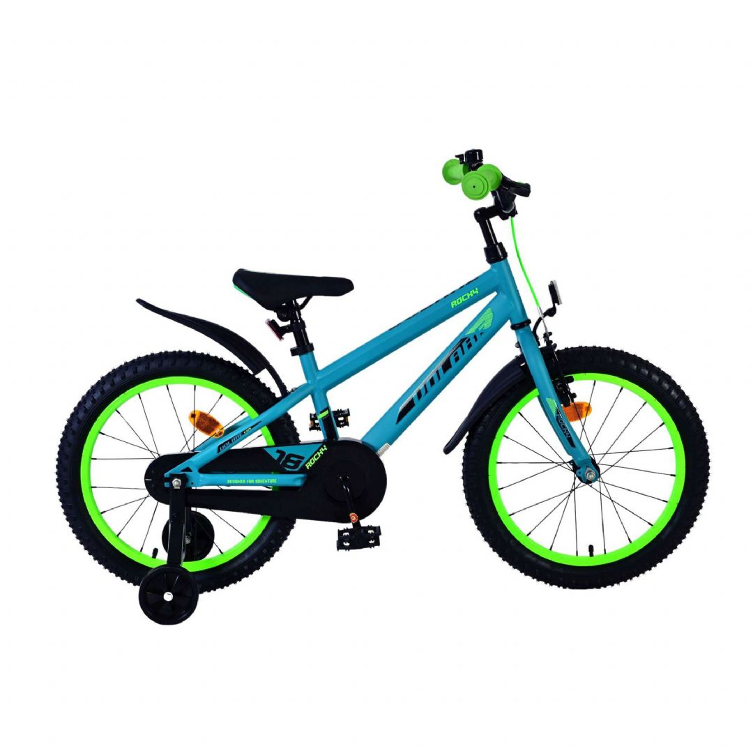 Volare - Børnecykel Med Støttehjul - 18" - Rocky - Green