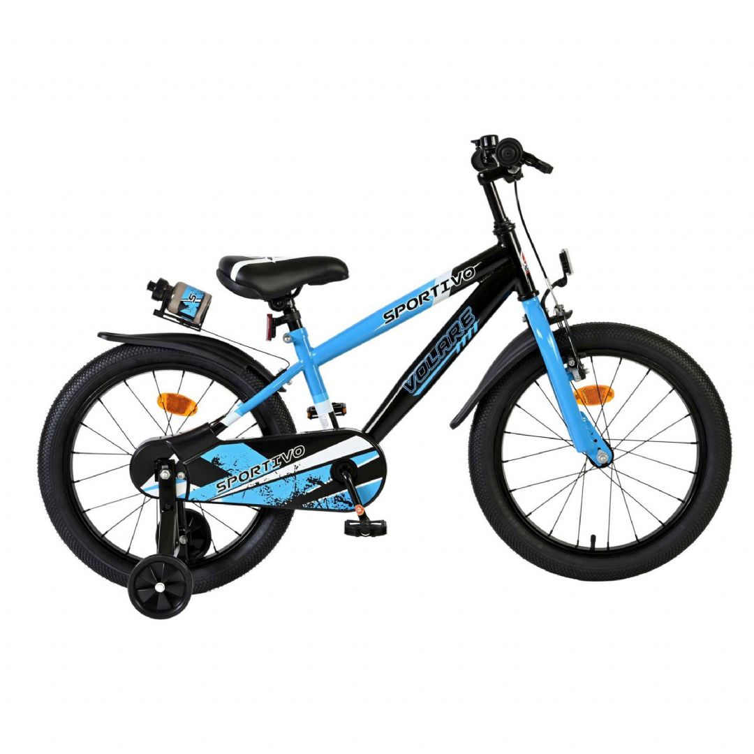 Volare - Børnecykel Med Støttehjul - 18" Tommer - Sportivo Blå