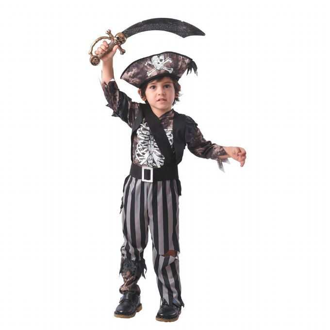 Skelett-Piratenanzug 92 cm version 1