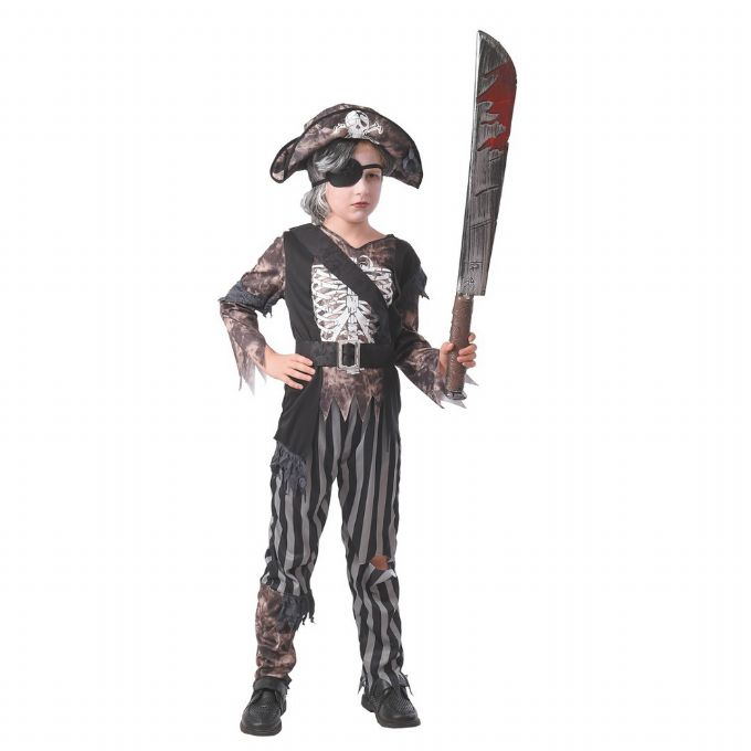 Skelett-Piratenanzug 104 cm version 1