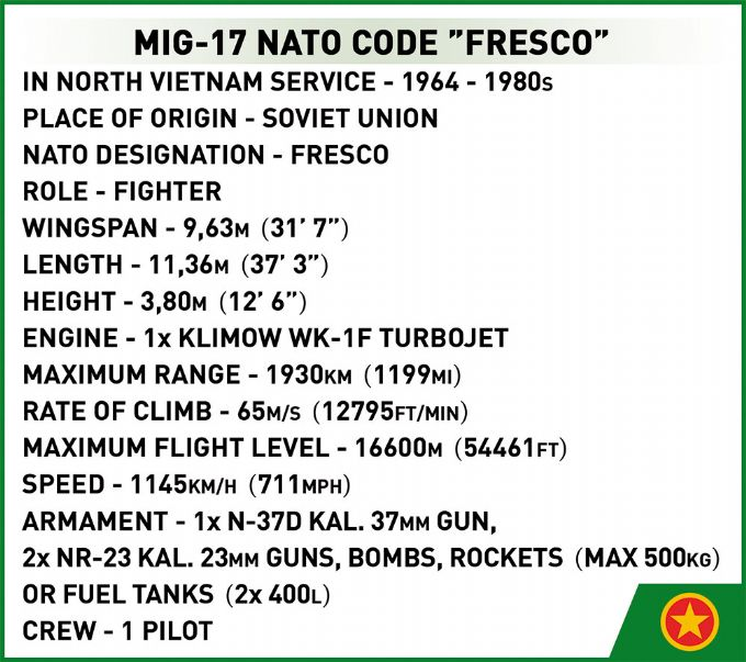 MiG-17 NATO - Code Fresco version 11