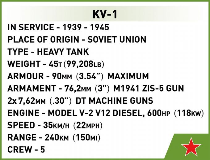 KV-1 sovjetisk stridsvagn version 11