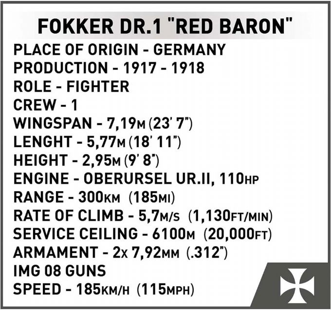 Fokker Dr. 1 punainen paroni version 8