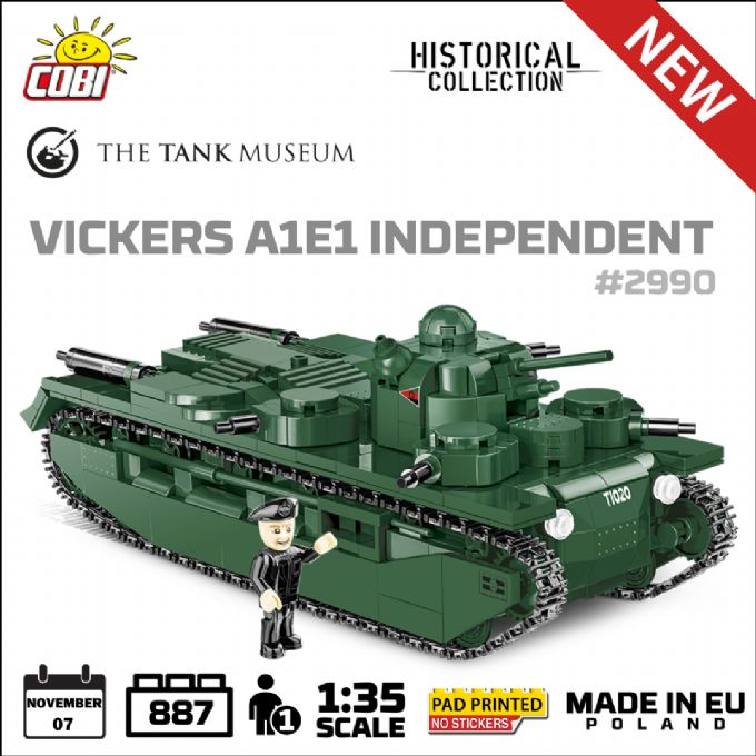 Vickers A1E1 Independent Tank COBI Great War Building Blocks 2990 Byggeklosser