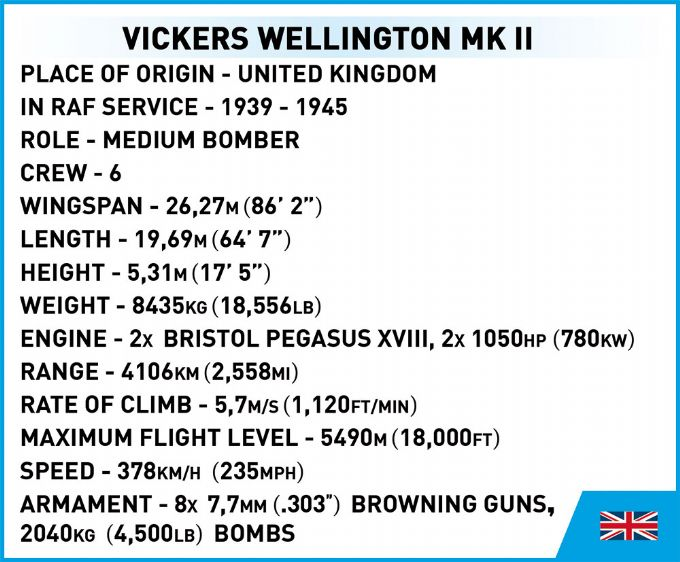 Vickers Wellington MK. II-Bomb version 12