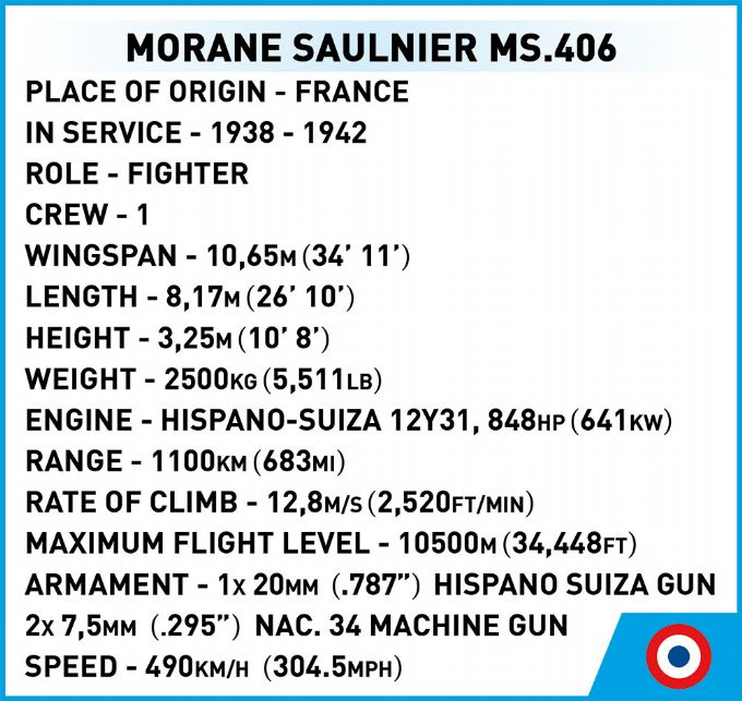 Sauliner MS406 franskt stridsflygplan version 11