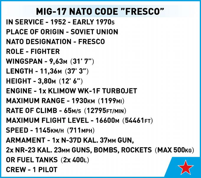 MiG-17 NATO - Code Fresco version 11