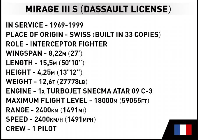 Mirage IIIS schweiziska flygvapnet version 7