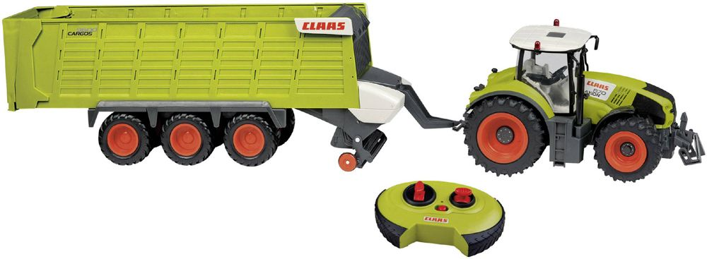 Fjernstyret Claas traktor med trailer