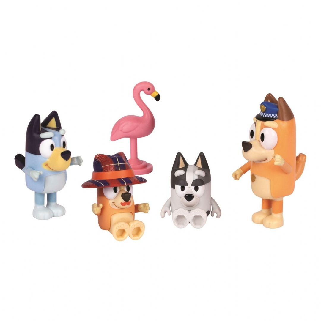 Bluey figurer 4 pk, Sleepover Bluey figurer 4 pk, Sleepover