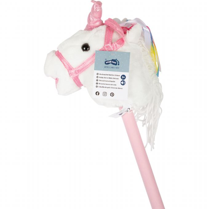 Stick horse - white unicorn version 3