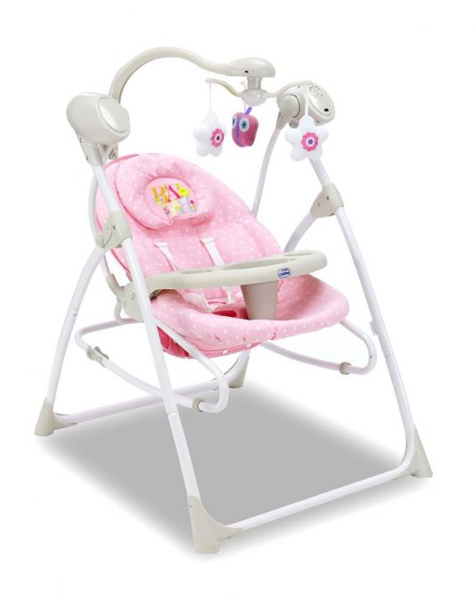 Baby Recliner Swing 3 i 1, rosa version 1