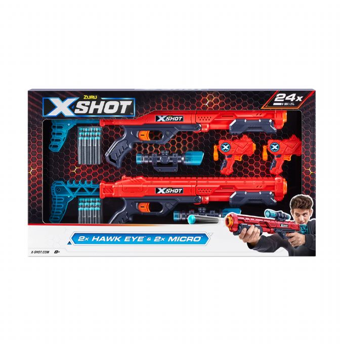 X-Shot Combo 2 Hawkeye och Micro version 2