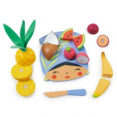 Cutting board with tropical fruit