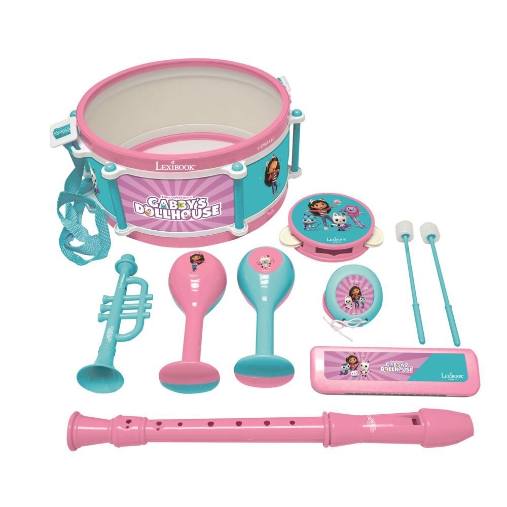 Lexibook musiksæt - Gabby’s Dollhouse legetøjstromme og instrumenter