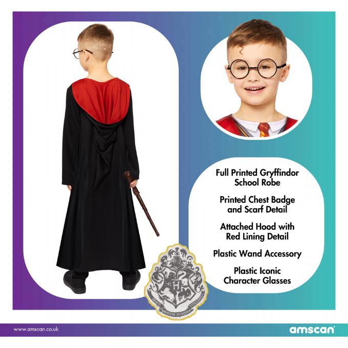 Harry Potter kostym med tillbehr 116 cm version 3