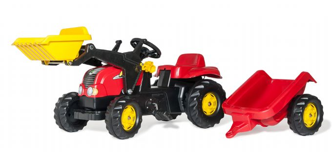 Se Rolly Toys Pedaltraktor Rød Med frontskovl hos Eurotoys