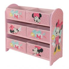 Minnie Mouse bokhylla med 6 korgar