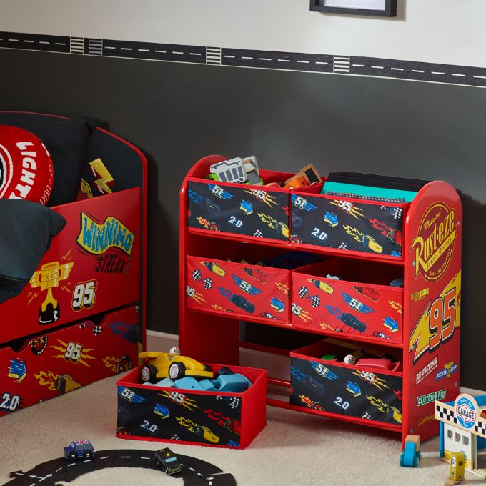 Cars Lightning McQueen bookcase with 6 baskets version 2